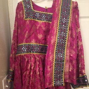 Pink Afghan dress